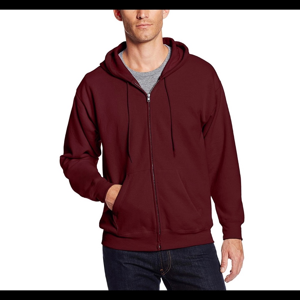 HANES Ecosmart full zip fleece hoodie
